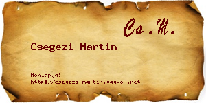 Csegezi Martin névjegykártya